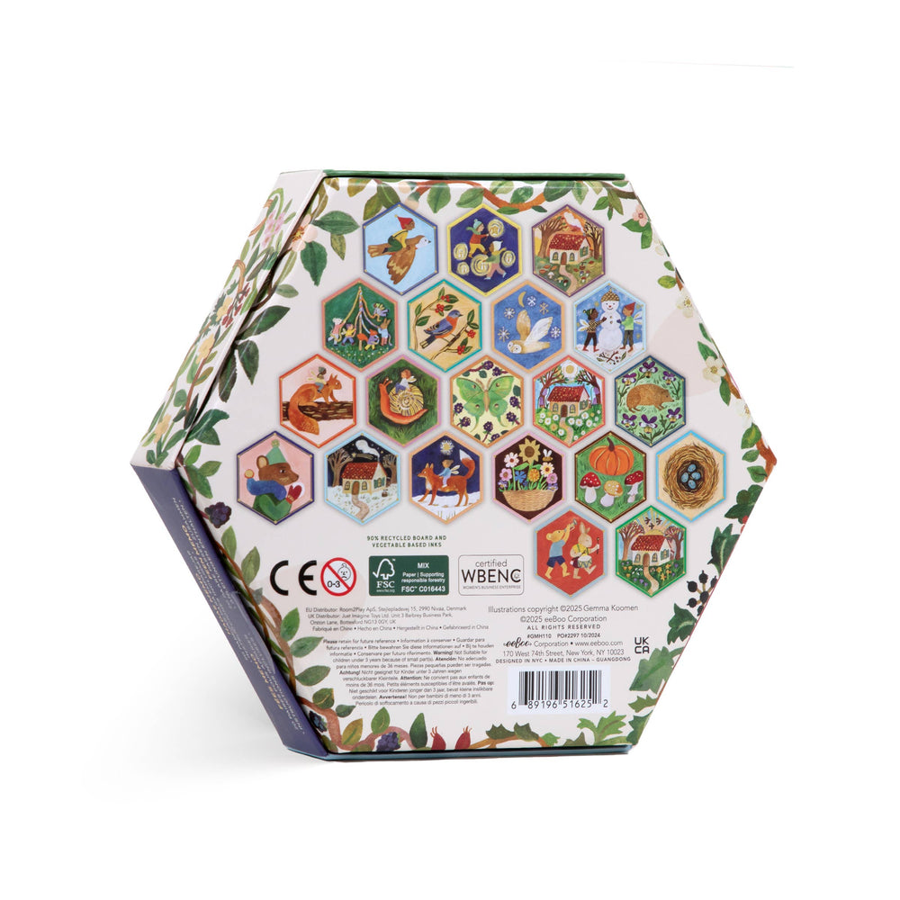 eeBoo Cottage Fairies memory matching tiles face-up showing Gemma Koomen fairy illustrations