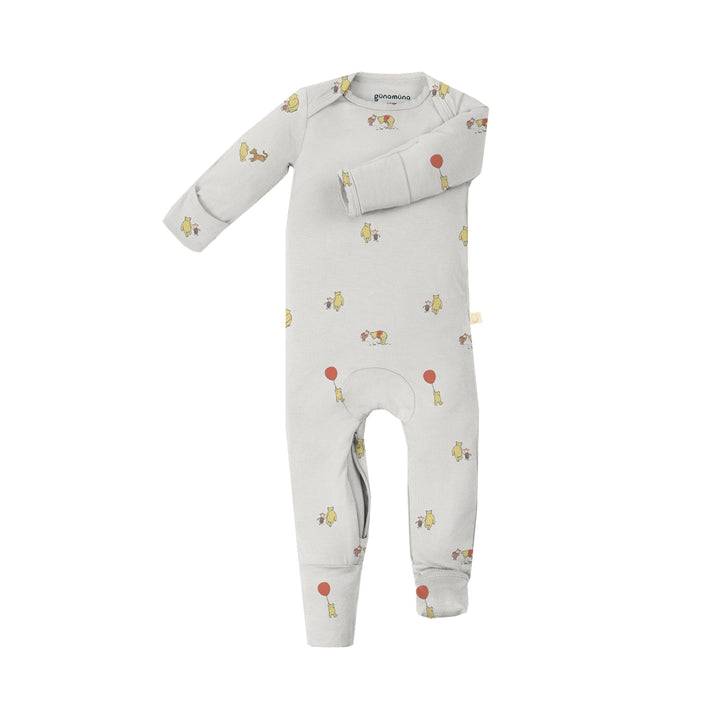 Gunamuna Convertible Baby Pajamas in pale blue, breathable baby boy pajamas for everyday.