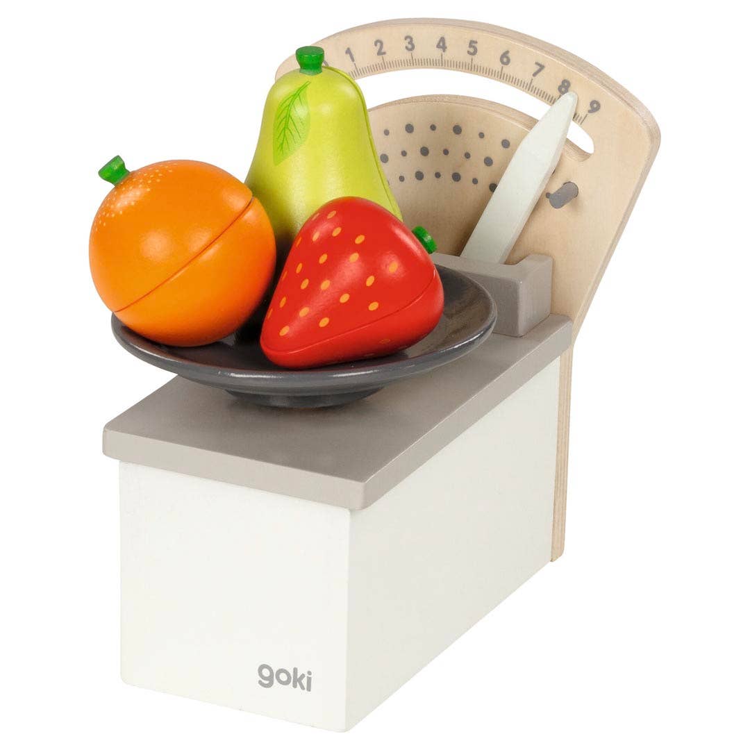 Teach counting with the Goki Wooden Scale, an educational toy toddlers will love to explore.