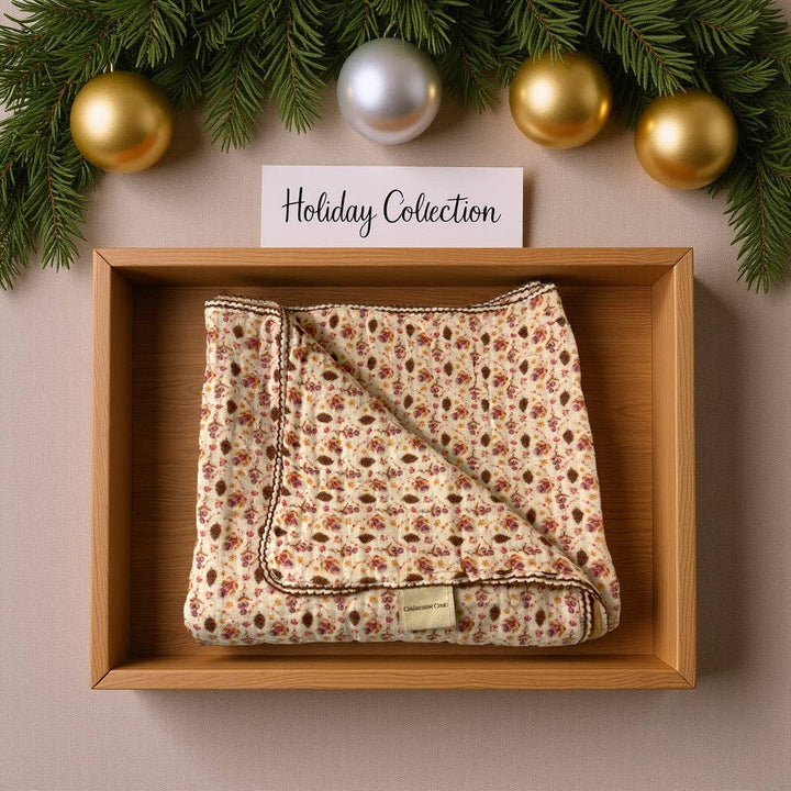 Cherubin Chic Muslin Baby Swaddle Blanket in Pines Vintage, 6-layer organic cotton swaddle