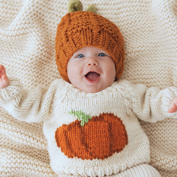 autumn orange pumpkin hat for baby hugaluggs 