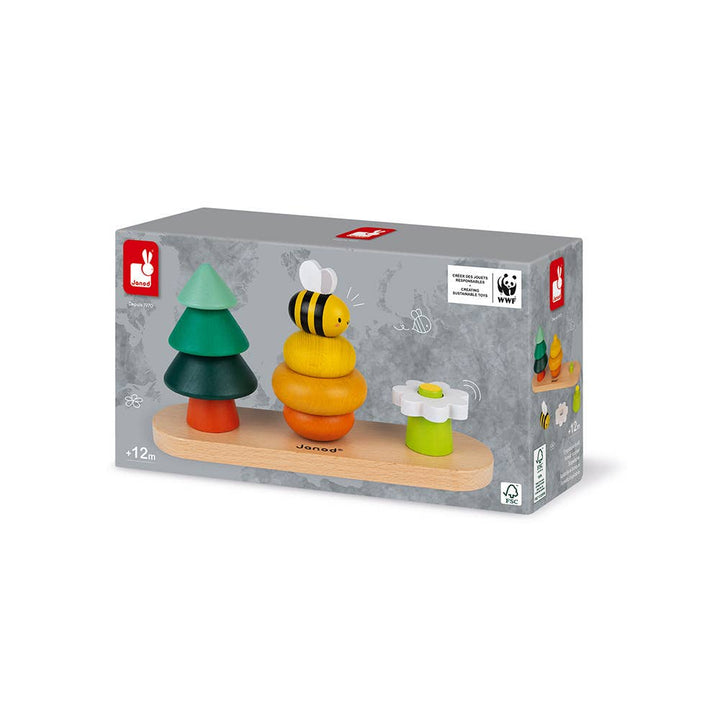 Janod tree themed baby stacker toy 