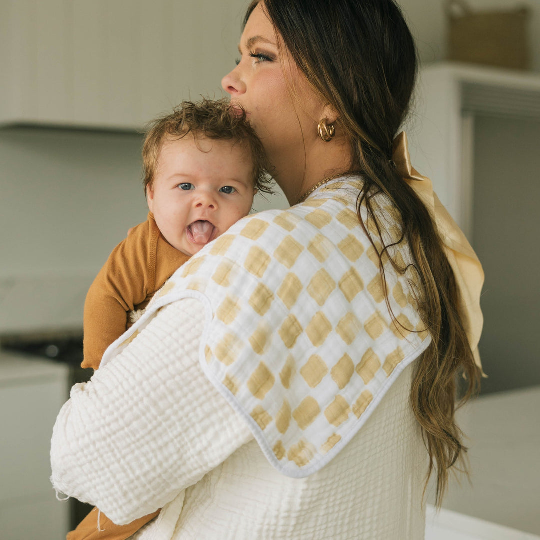 Stylish and practical Little Unicorn Cotton Muslin Burp Cloth 2 Pack - Adobe Checker, perfect burp cloth for everyday use.
