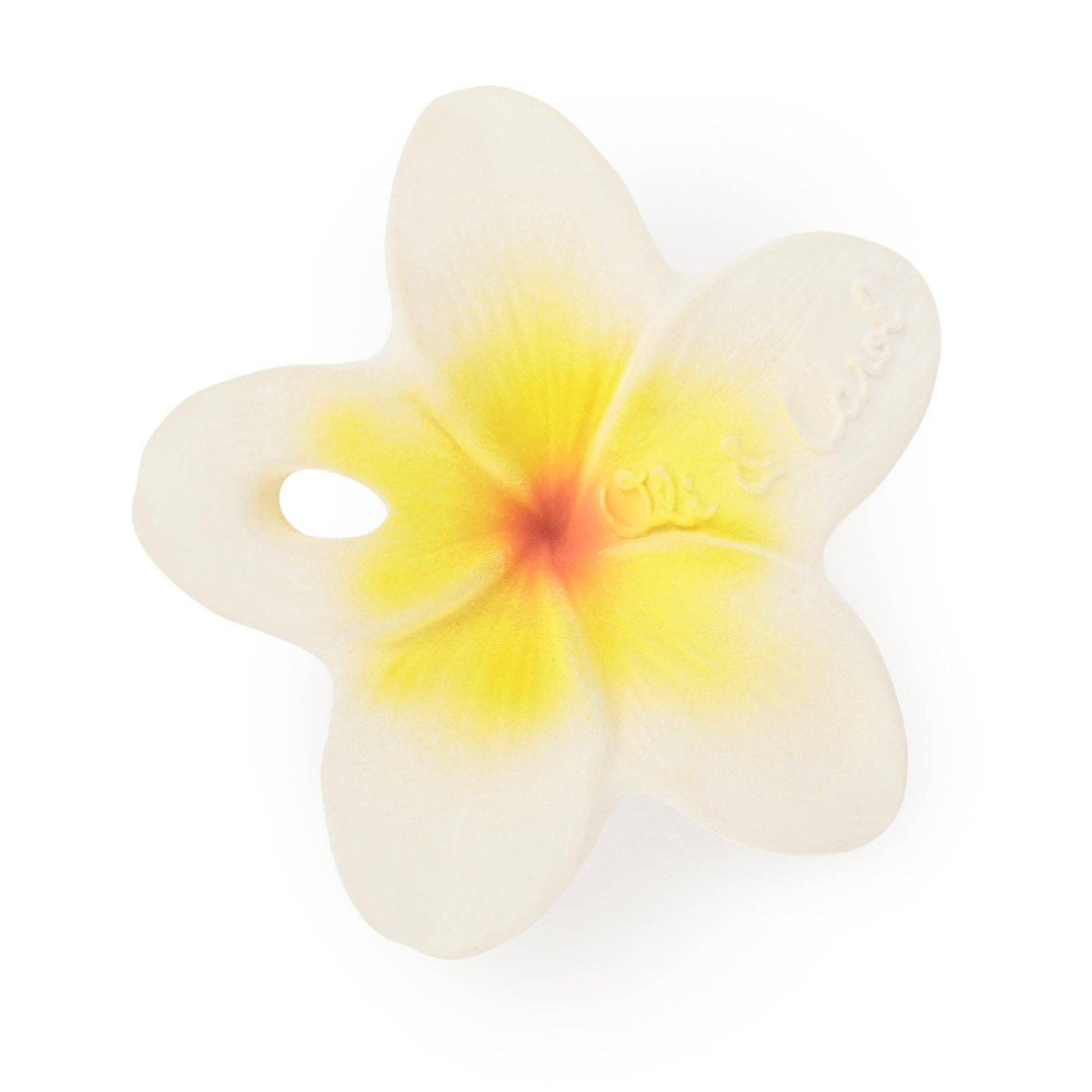 Oli & Carol Hawaii the Flower natural rubber teether shaped like a plumeria bloom