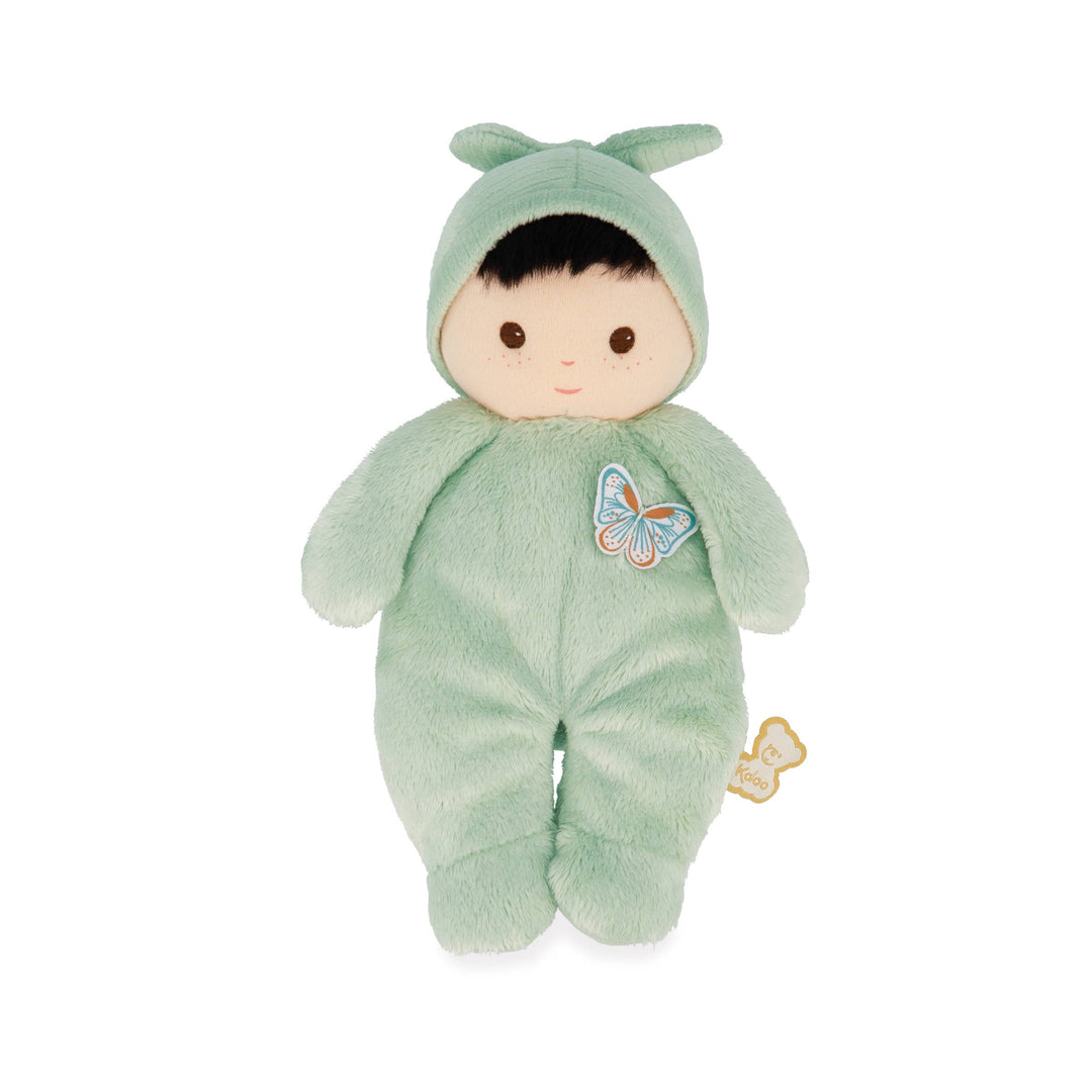 Janod Tender Baby Pilea Doll soft plush doll with green body