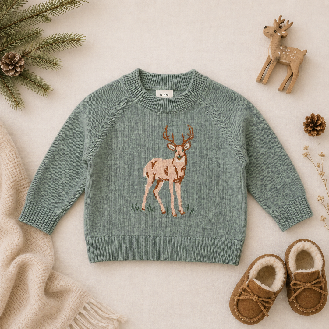 Mady & Max Buck Knit Sweater, 100% cotton baby and toddler sweater