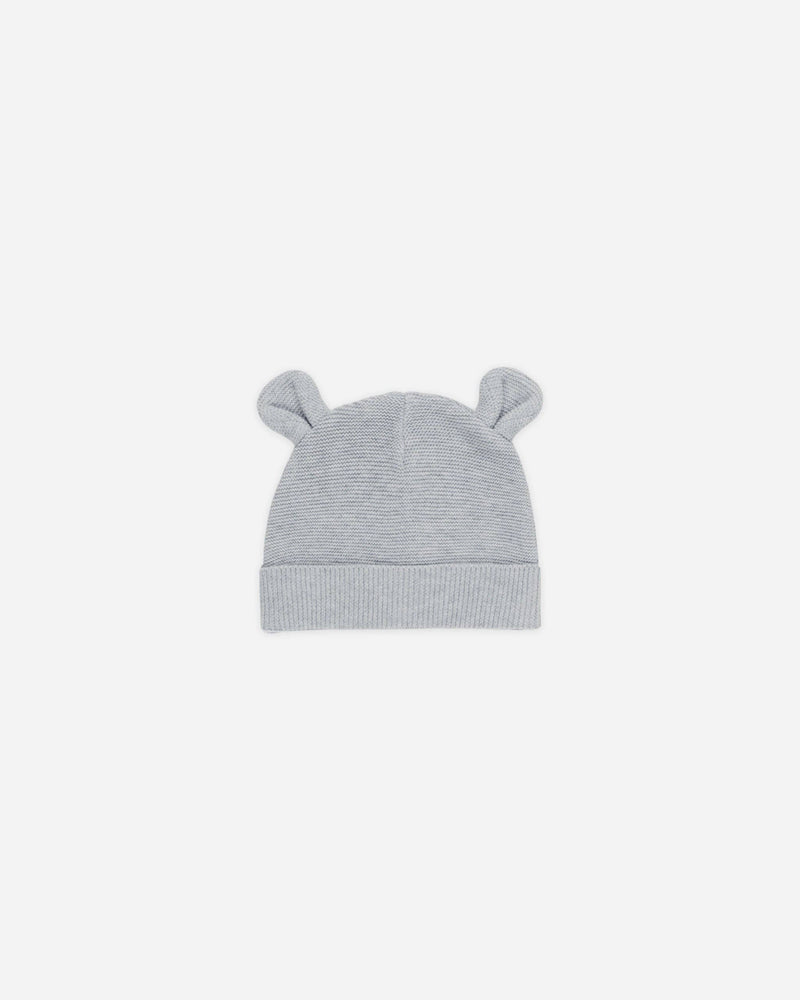 Baby Bear Beanie || Heathered Dusty Blue