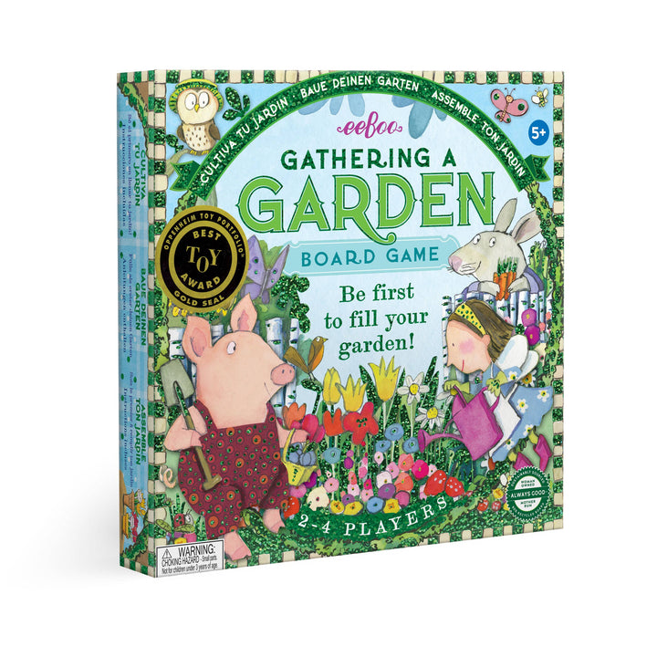 eeBoo Gathering a Garden Foil Game box with illustrated garden scene and foil details