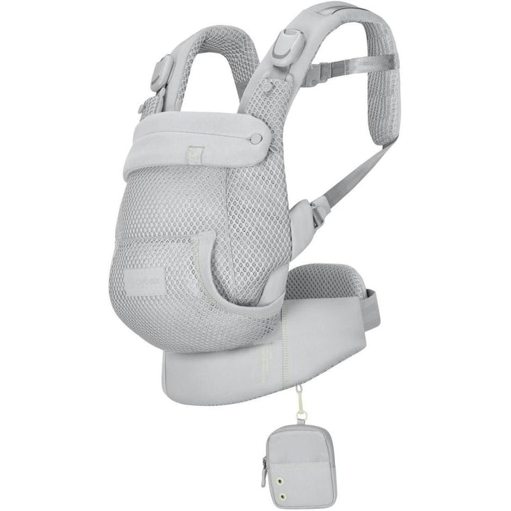 Cybex Laya Carrier in Fog Grey – front view of soft structured ergonomic baby carrier