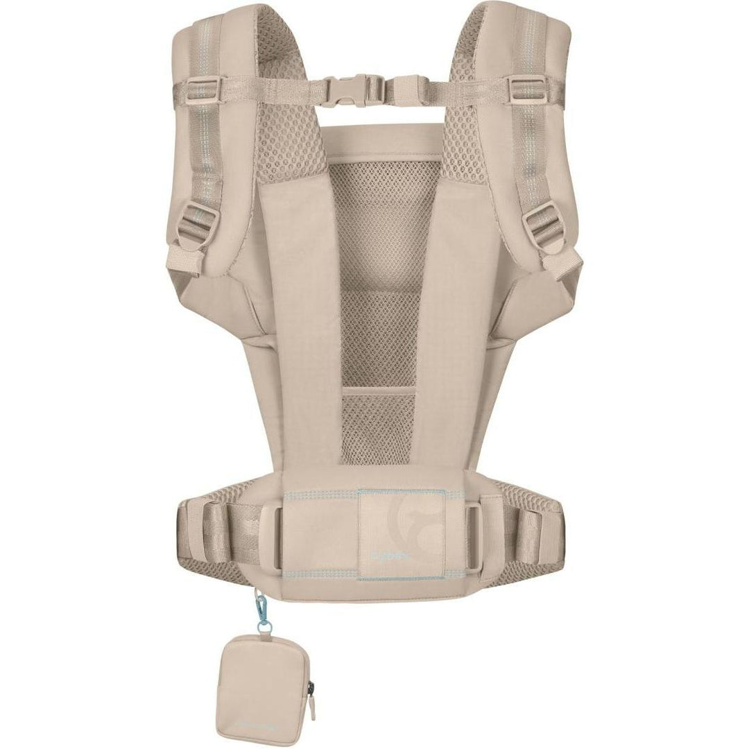 Cybex Laya Almond Beige close-up detail – padded shoulder straps, head support, and adjustable seat