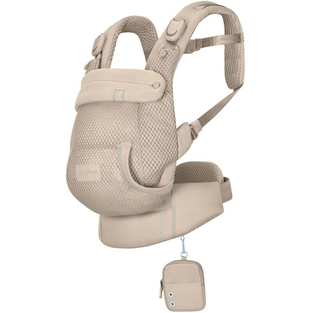 Cybex Laya Carrier in Almond Beige – front view of soft structured ergonomic baby carrier