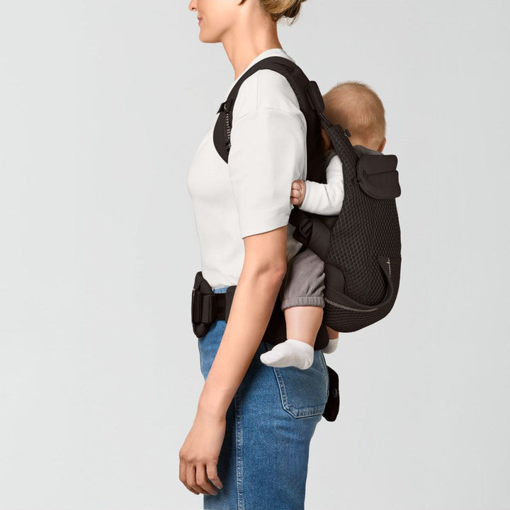 Cybex Laya Chocolate Brown flat lay – soft structured ergonomic carrier unfolded showing full construction