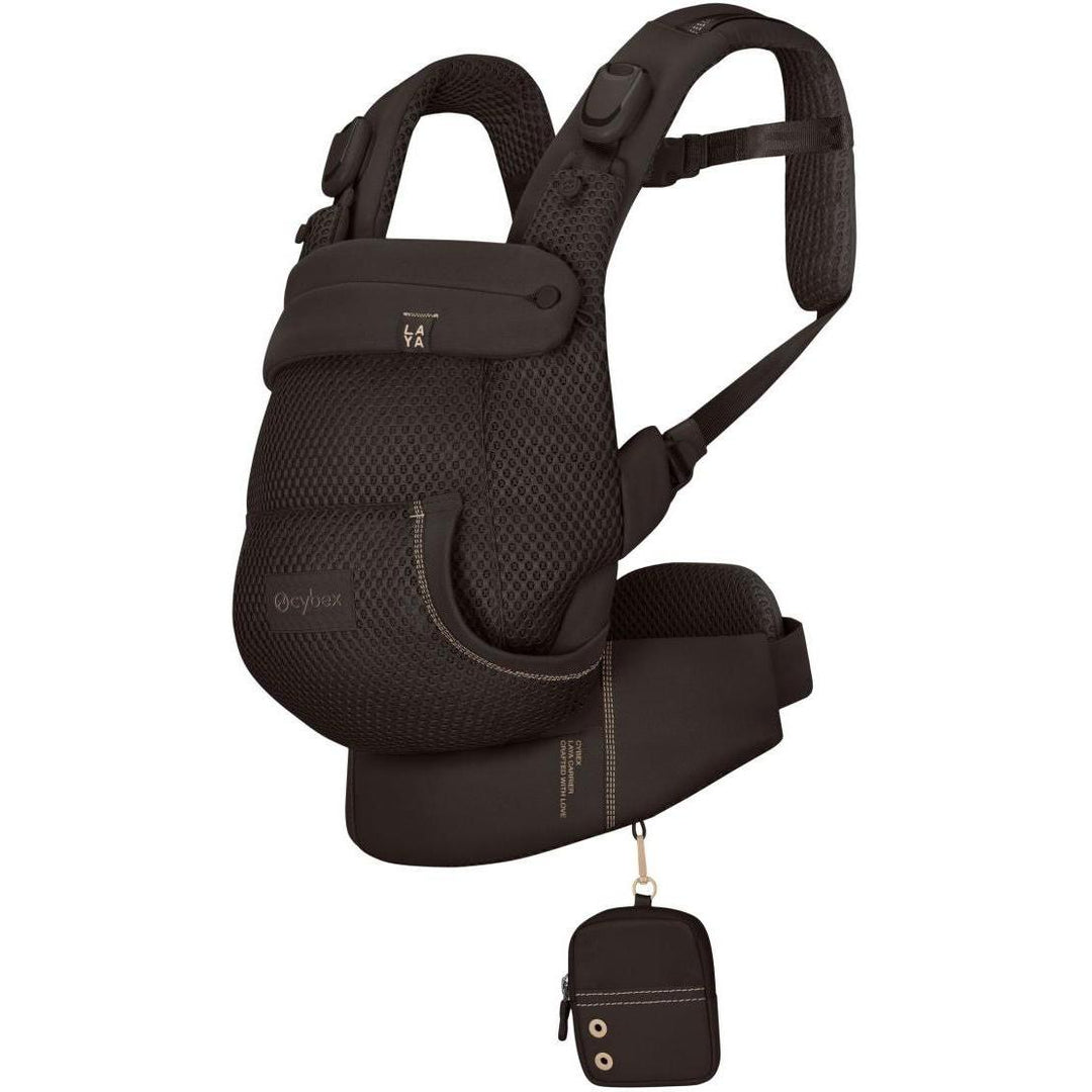 Cybex Laya Carrier in Chocolate Brown – front view of soft structured ergonomic baby carrier