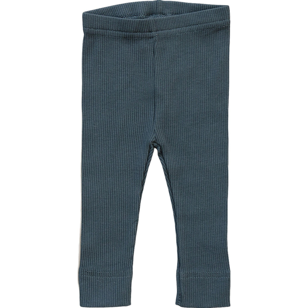 Charcoal Organic Leggings by Mebie Baby, worn by a crawling baby.