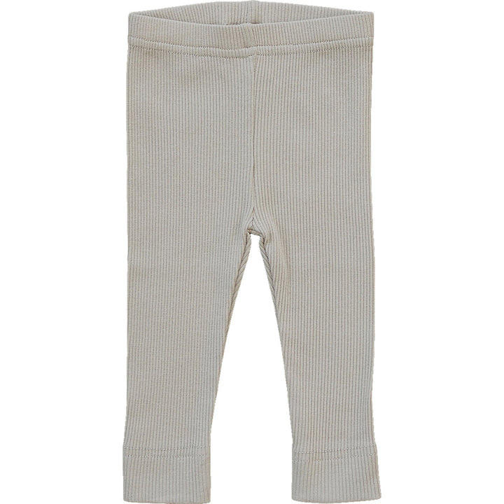 Oatmeal Organic Leggings by Mebie Baby, worn by a crawling baby.
