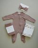 Mebie Baby one piece zip up in dusty rose