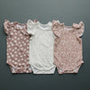 Different colors of the Mebie Baby ruffle sleeve bodysuits