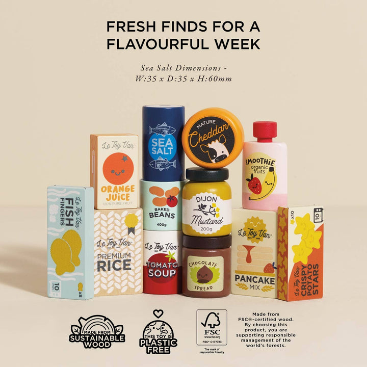 The Le Toy Van Supermarket Grocery Weekly Shop turns grocery time into an educational toy experience.