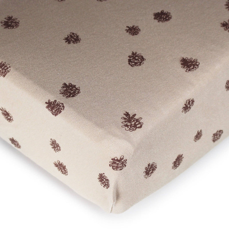 oatmeal pinecone loved baby organic cotton fitted crib sheet