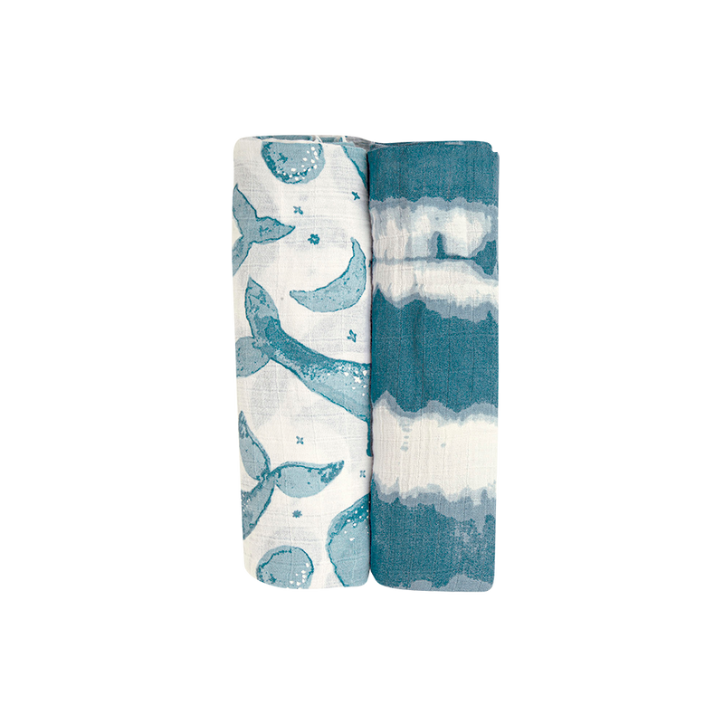 caspian crane baby swaddle set 