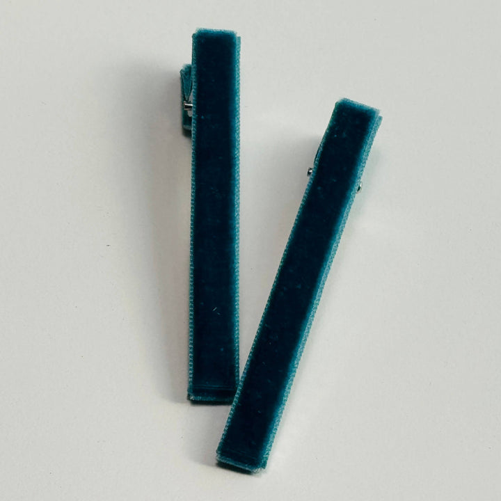 Velvet elegance defines Cookie & the Dude Japanese Velvet Bar Clips - Cool mini velvet hair clips for little hairstyles