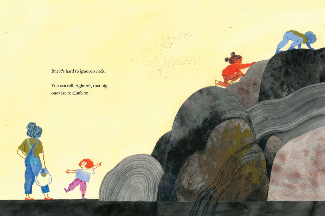 illustrated journey from mountain peaks to the seashore in this Chronicle Books rock story