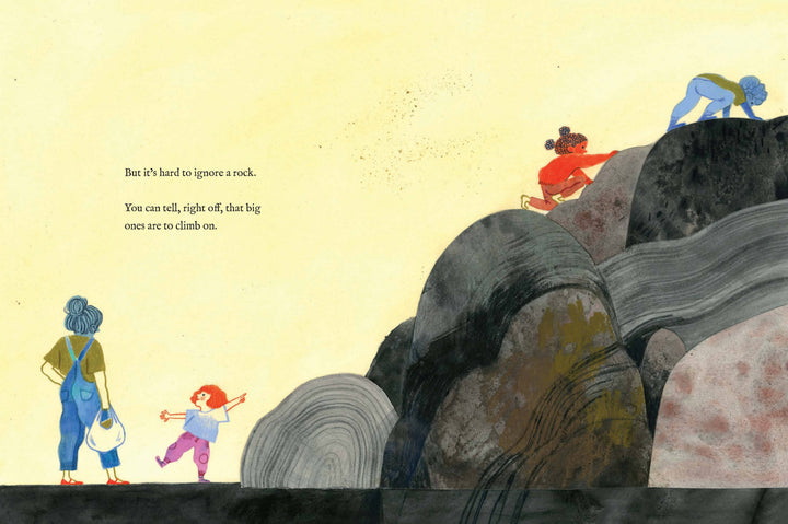illustrated journey from mountain peaks to the seashore in this Chronicle Books rock story