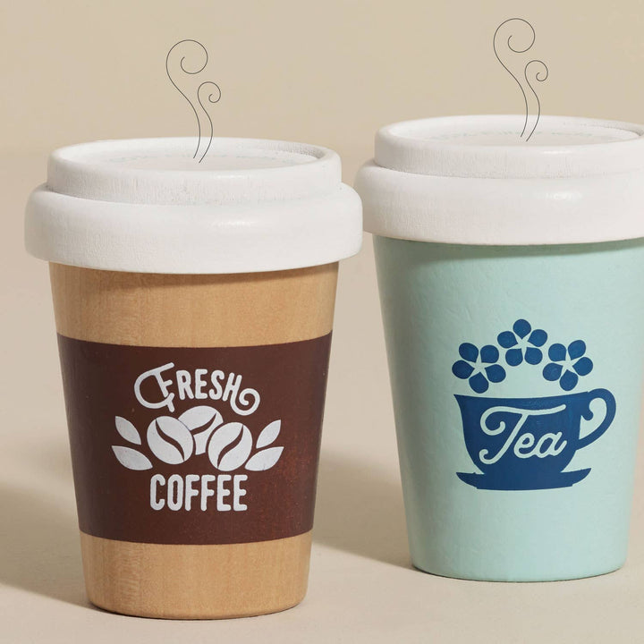 Perfect for role play, Le Toy Van Tea & Coffee Re-Useable Eco Cups wood toy adds realistic cafŽ details