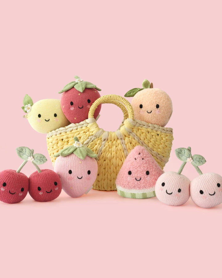 Cuddle + Kind Baby Strawberry handmade fair trade strawberry plush toy for newborns