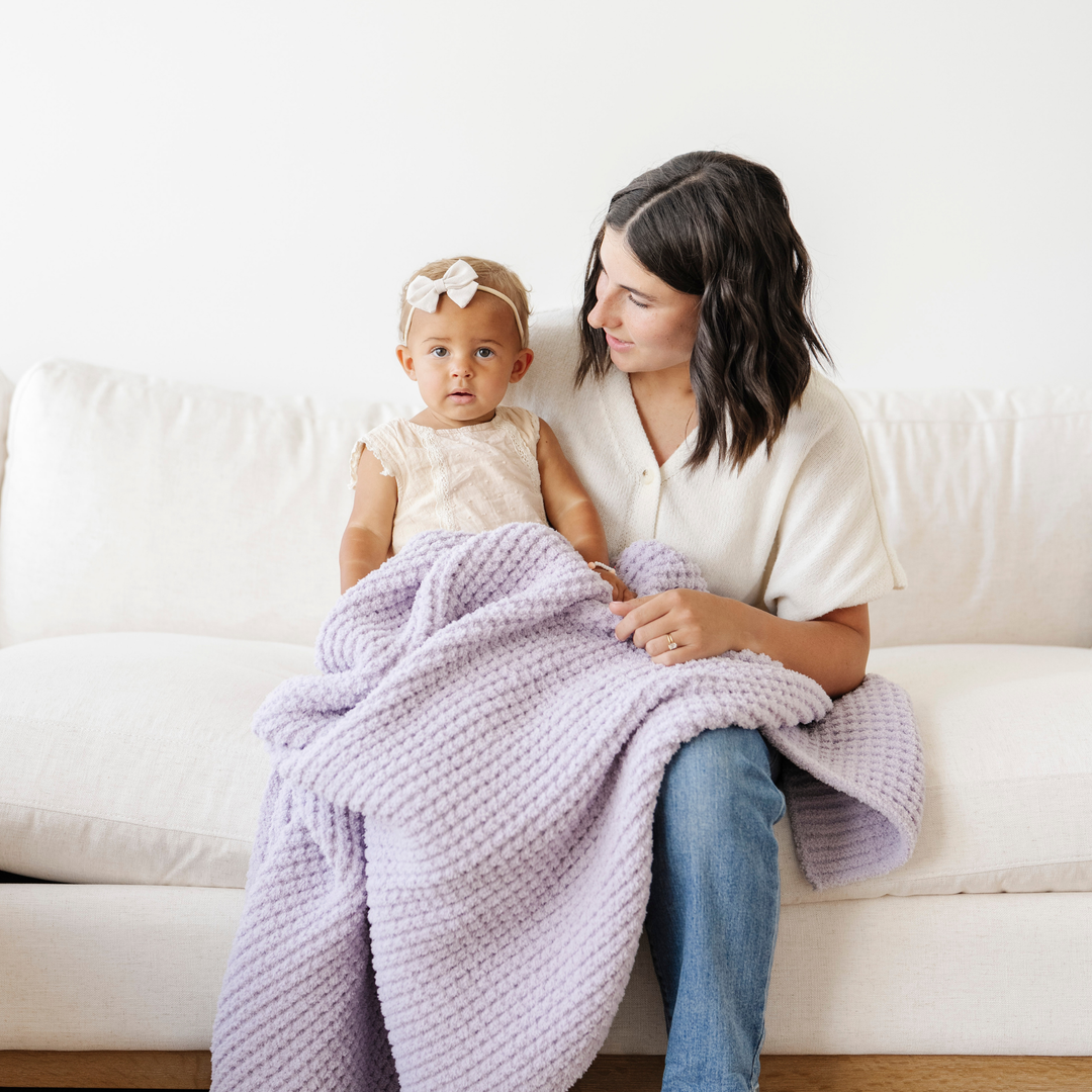 Wrap baby in comfort with the Wisteria Saranoni Waffle Knit Receiving Blanket, a plush baby girl blanket.