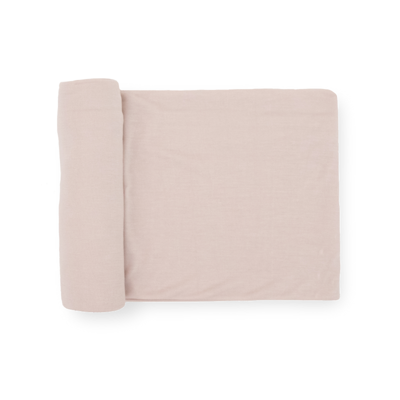 Little Unicorn Stretch Knit Swaddle Blanket in Soft Blush, soft baby blanket for newborns.