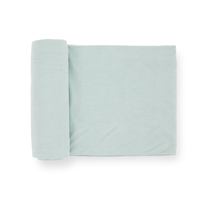Little Unicorn Frost Green Stretch Knit Swaddle Blanket, soft muslin blankets for newborns.