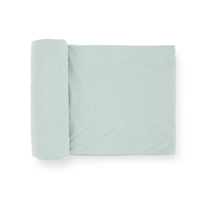 Little Unicorn Frost Green Stretch Knit Swaddle Blanket, soft muslin blankets for newborns.