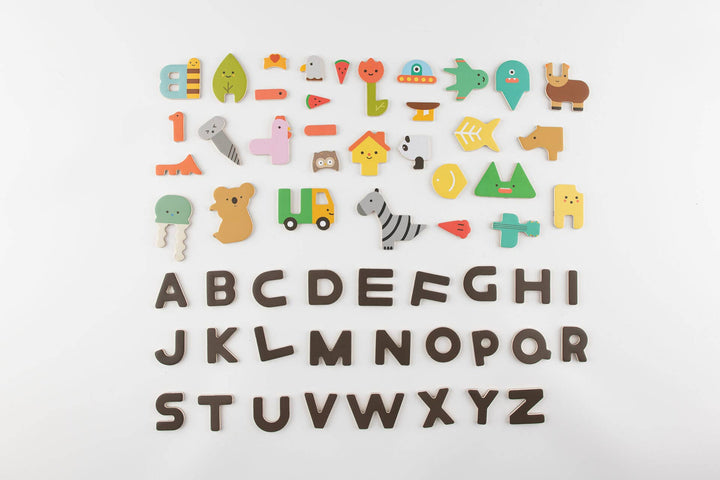 Oioiooi montessori learning alphabet play set with interactive shapes and letters