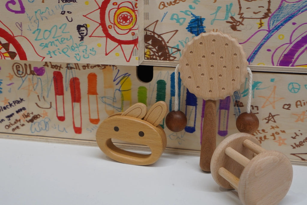 All Wooden Elements spinning drum wooden toys