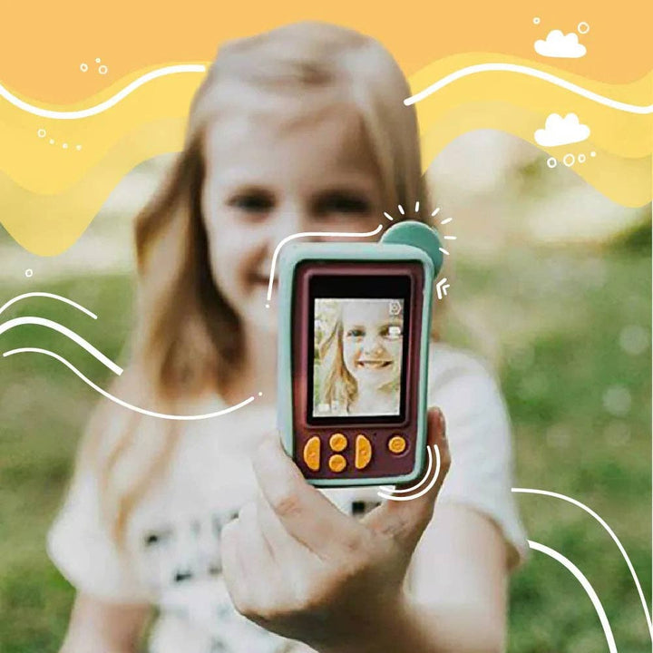 Kids digital camera, kiimento Bear Model C with pre-installed memory card and strap