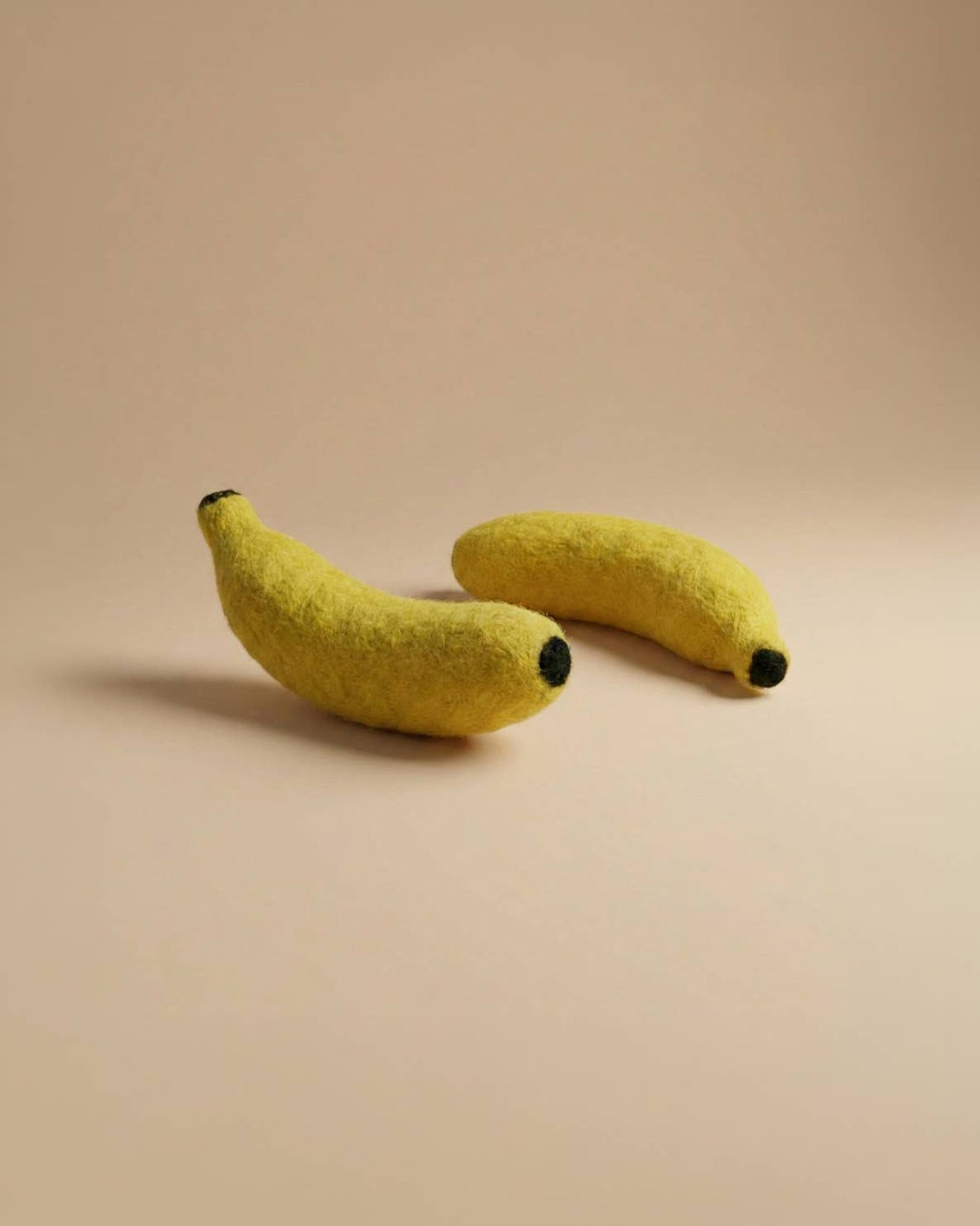Felt Banana pair from Kaddu, ideal Waldorf-inspired play food for toy kitchens