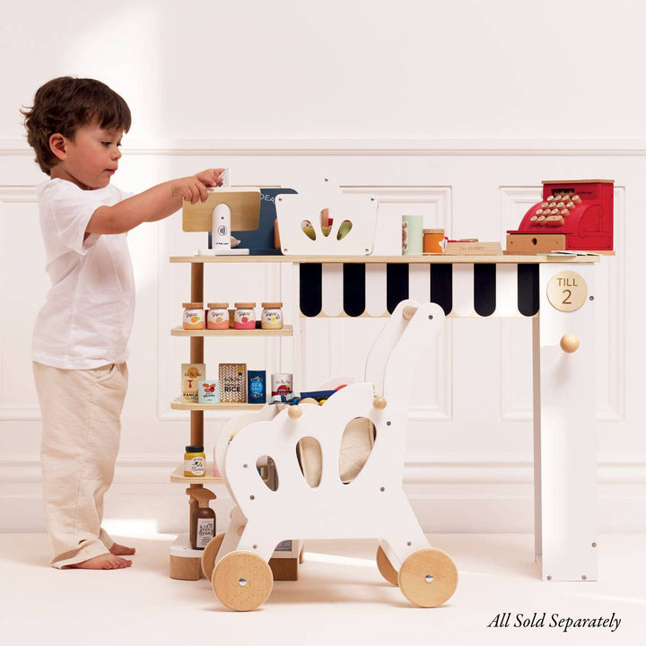Explore pretend cash register skills with Le Toy Van Shop Till - Cash Register & Money, a wooden toy