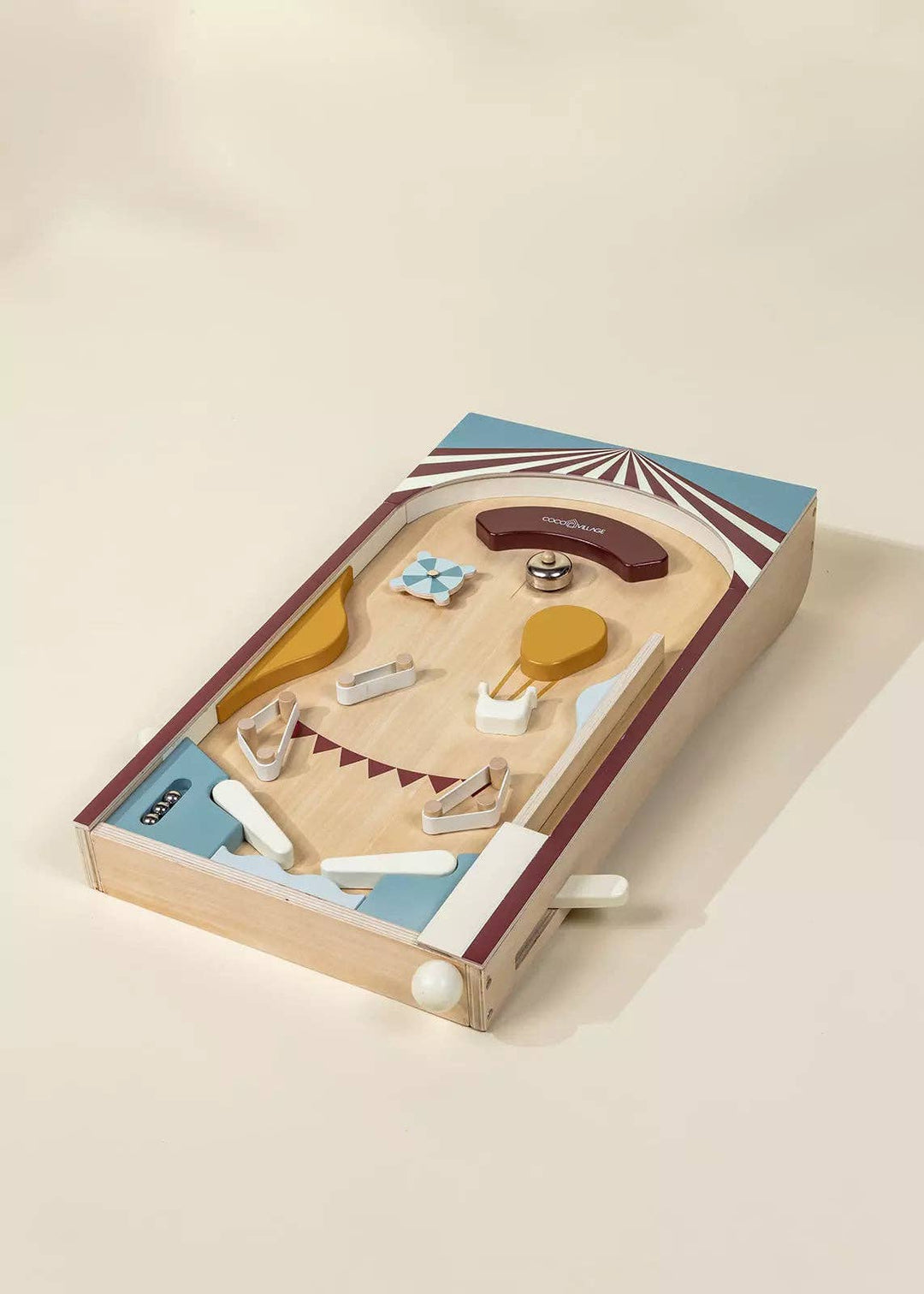 The Coco Village Wooden Play Pinball Machine brings retro arcade fun to playtime with a charming, natural wood design.