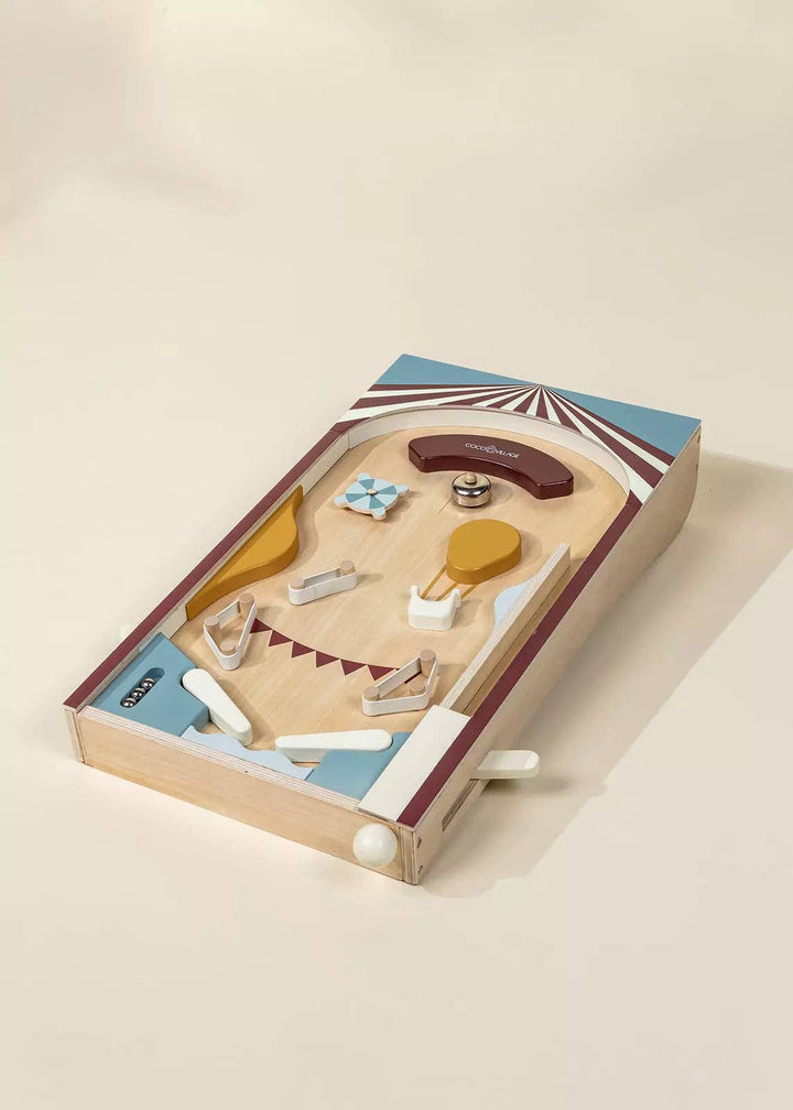 The Coco Village Wooden Play Pinball Machine brings retro arcade fun to playtime with a charming, natural wood design.