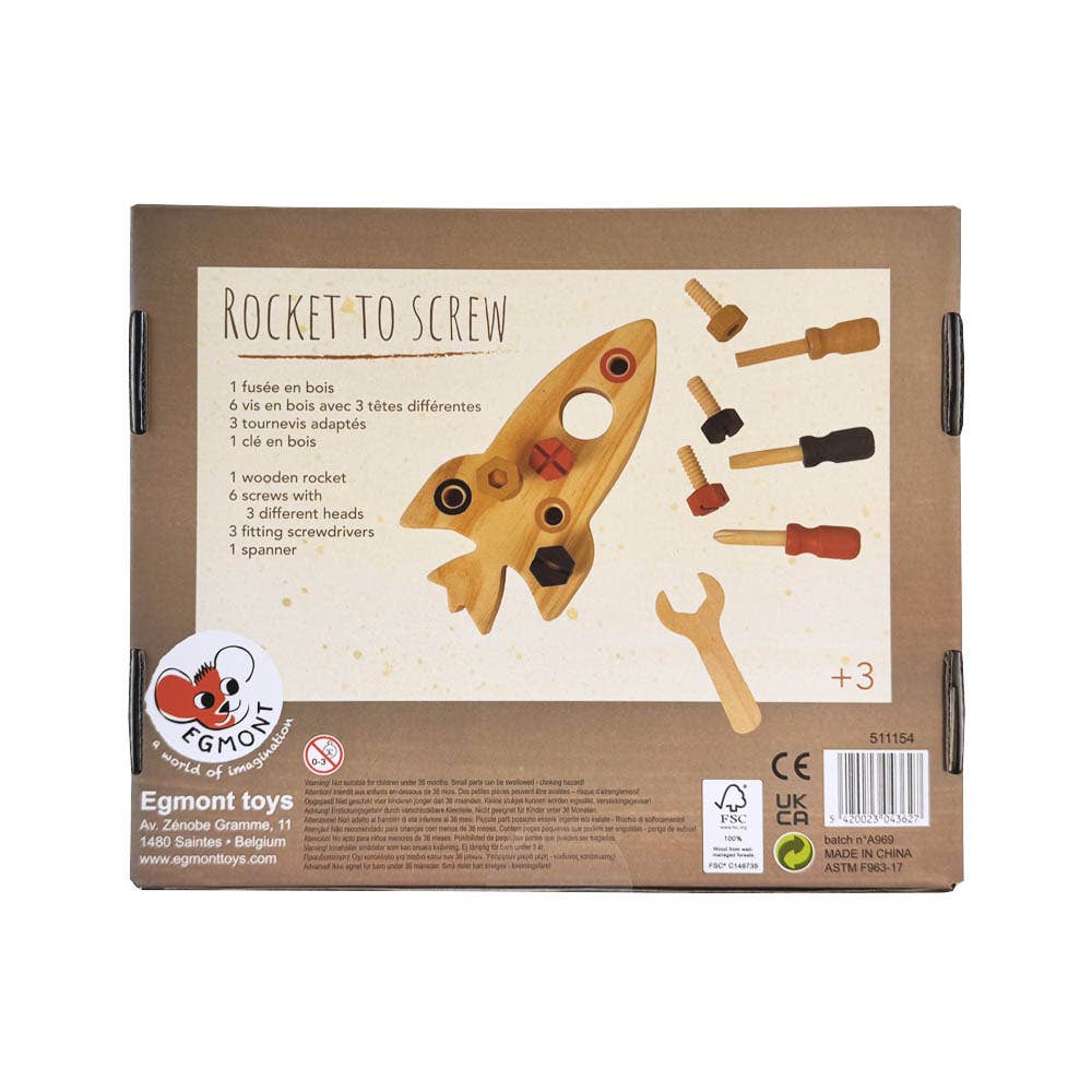 egmont toys montessori rocket to assemble wooden educational toy learning for kids
