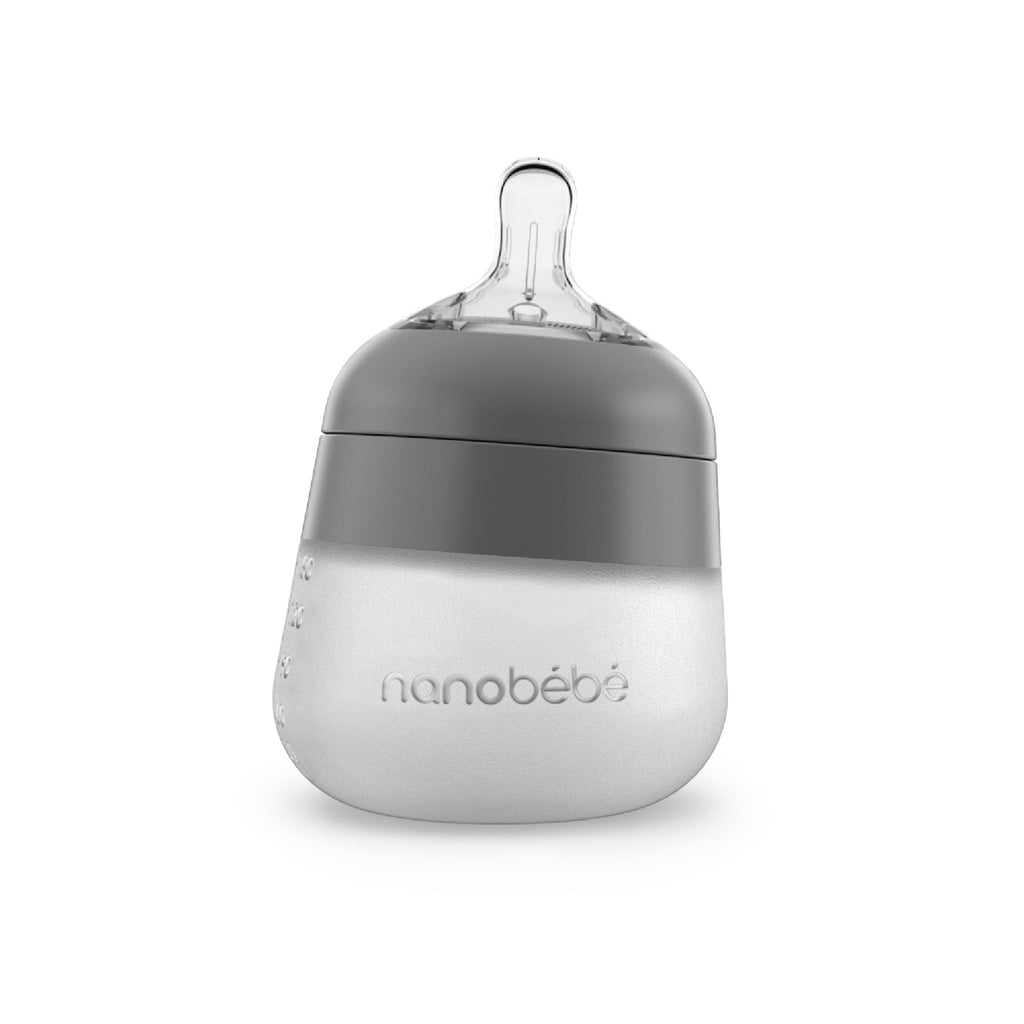 Nanobébé Flexy Silicone Baby Bottle in Gray