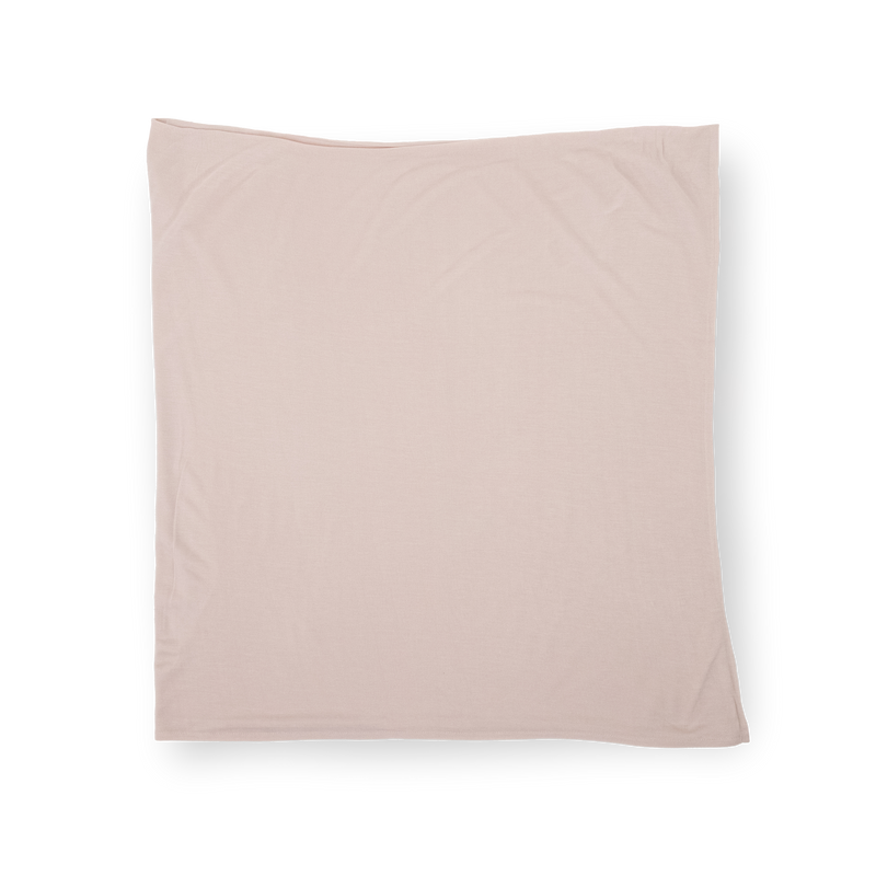 Gentle infant muslin blankets by Little Unicorn, Stretch Knit Swaddle Blanket in Soft Blush.