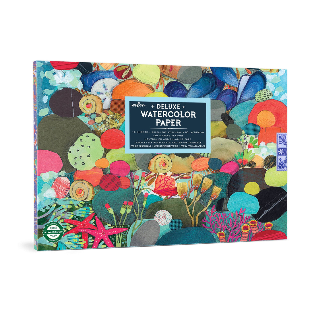 eeBoo Tidepool Cold Press Watercolor Pad 9.5x6.5 inch illustrated ocean-themed cover