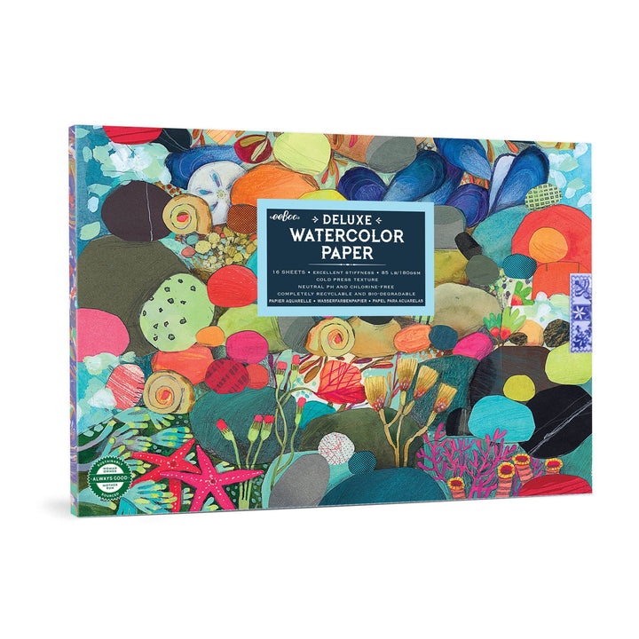 eeBoo Tidepool Cold Press Watercolor Pad 9.5x6.5 inch illustrated ocean-themed cover