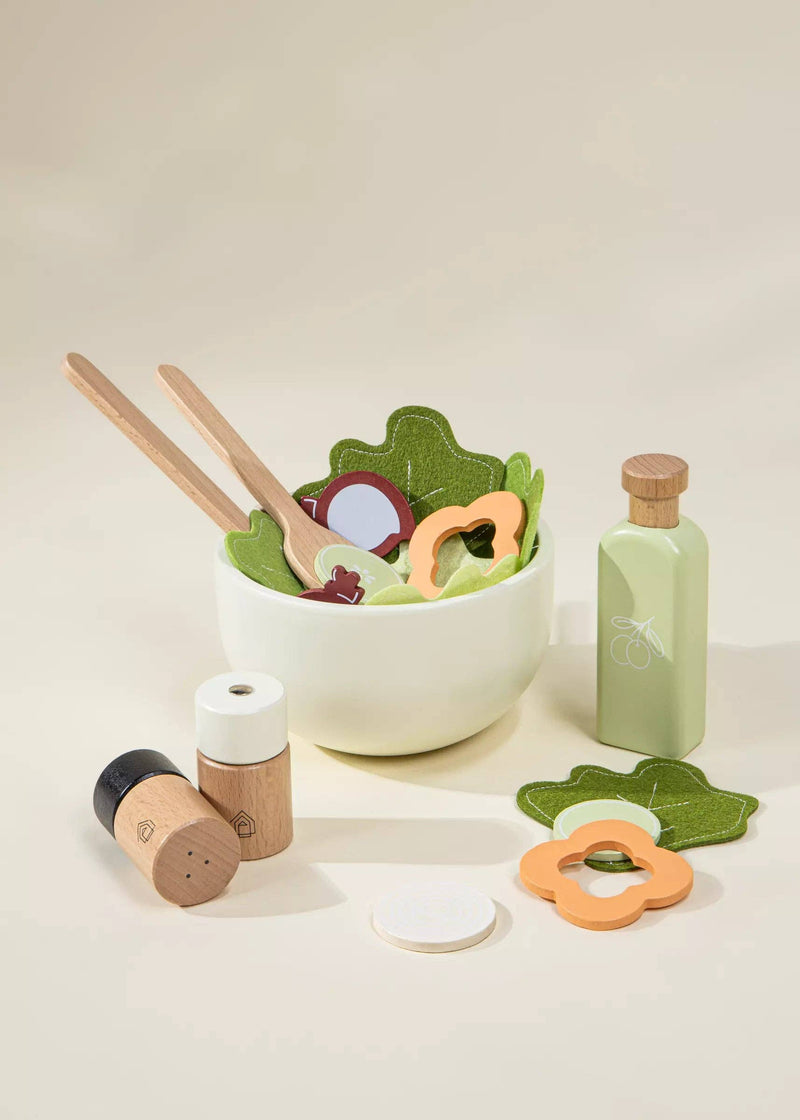 Encourage healthy habits with the Coco Village Wooden Salad Playset in Multicolor, a delightful Montessori toy.
