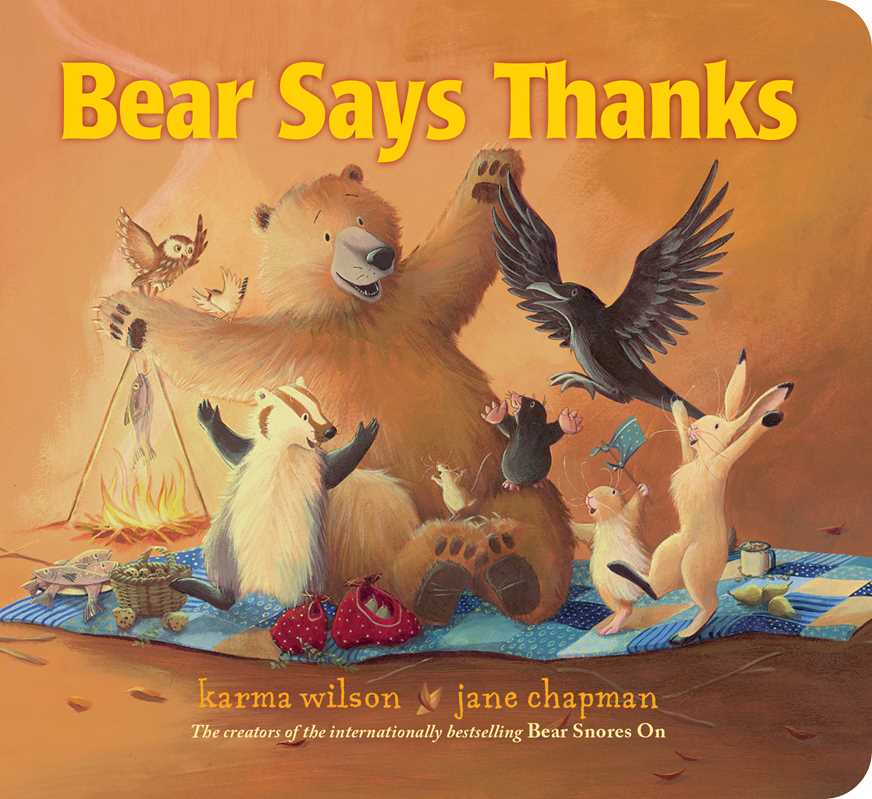 Bear Says Thanks board book cover by Simon & Schuster, a heartwarming kids book about gratitude