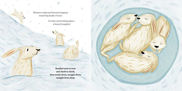 Snowy woodland illustration from Snuggle Down Deep toddler bedtime read-aloud book