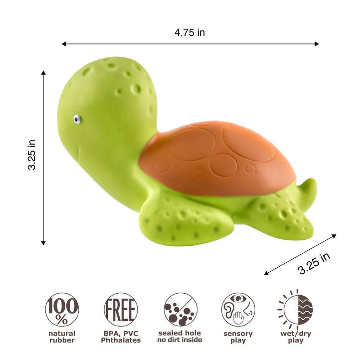 green turtle natural rubber bath toy by caaocho 