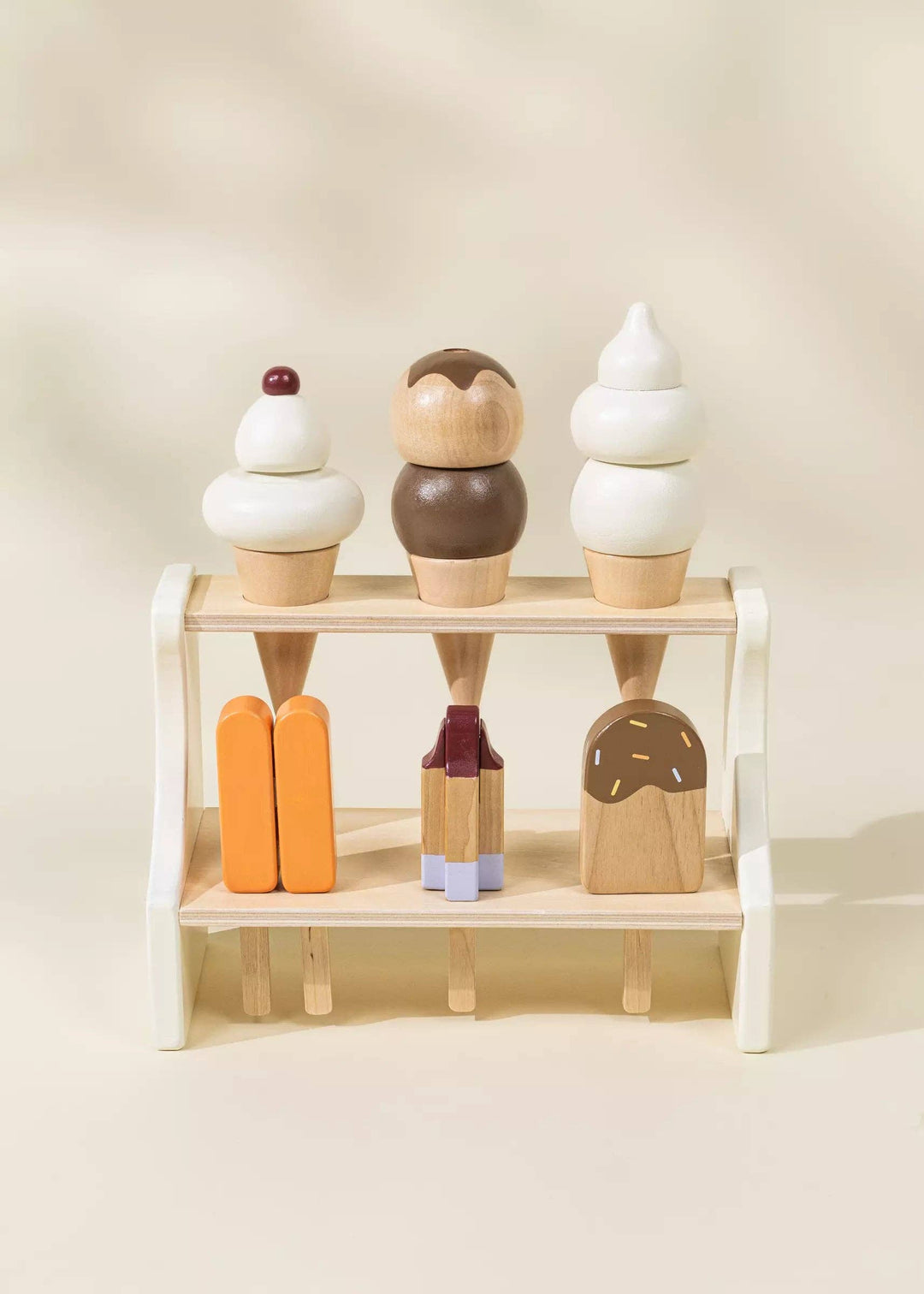 Perfect for summer fun, the Coco Village Wooden Ice Cream Stand in Multicolor is a charming wooden toy.